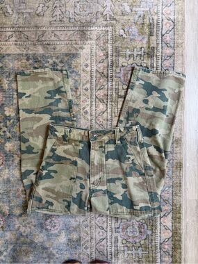 Free People Camo Utility Pants in Olive and Khaki